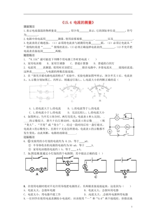 九年级物理全册 15.4 电流的测量习题精选 (新版)新人教版