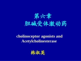 药理 胆碱受体激动药、抗胆碱酯酶药