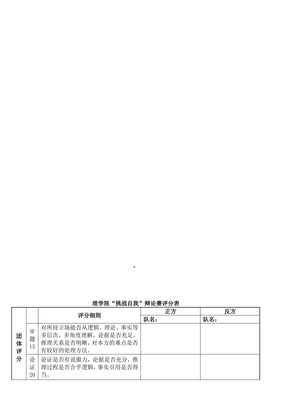 辩论赛评分标准细则及评分表_第2页
