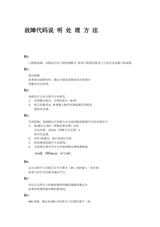 蓝光故障代码及处理方法