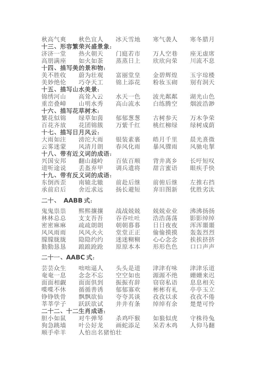 初中语文成语分类大全_第2页
