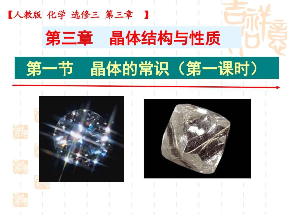 高中化学 人教版 选修三 第三章 晶体结构与性质 (优秀全节课件)_第1页