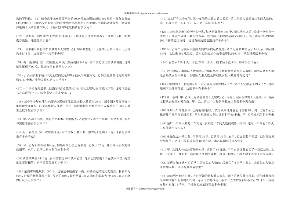 分数应用题专项练习_第2页