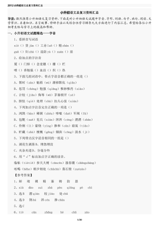 小升初语文总复习资料汇总