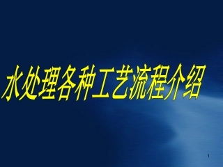 水处理各种工艺流程介绍