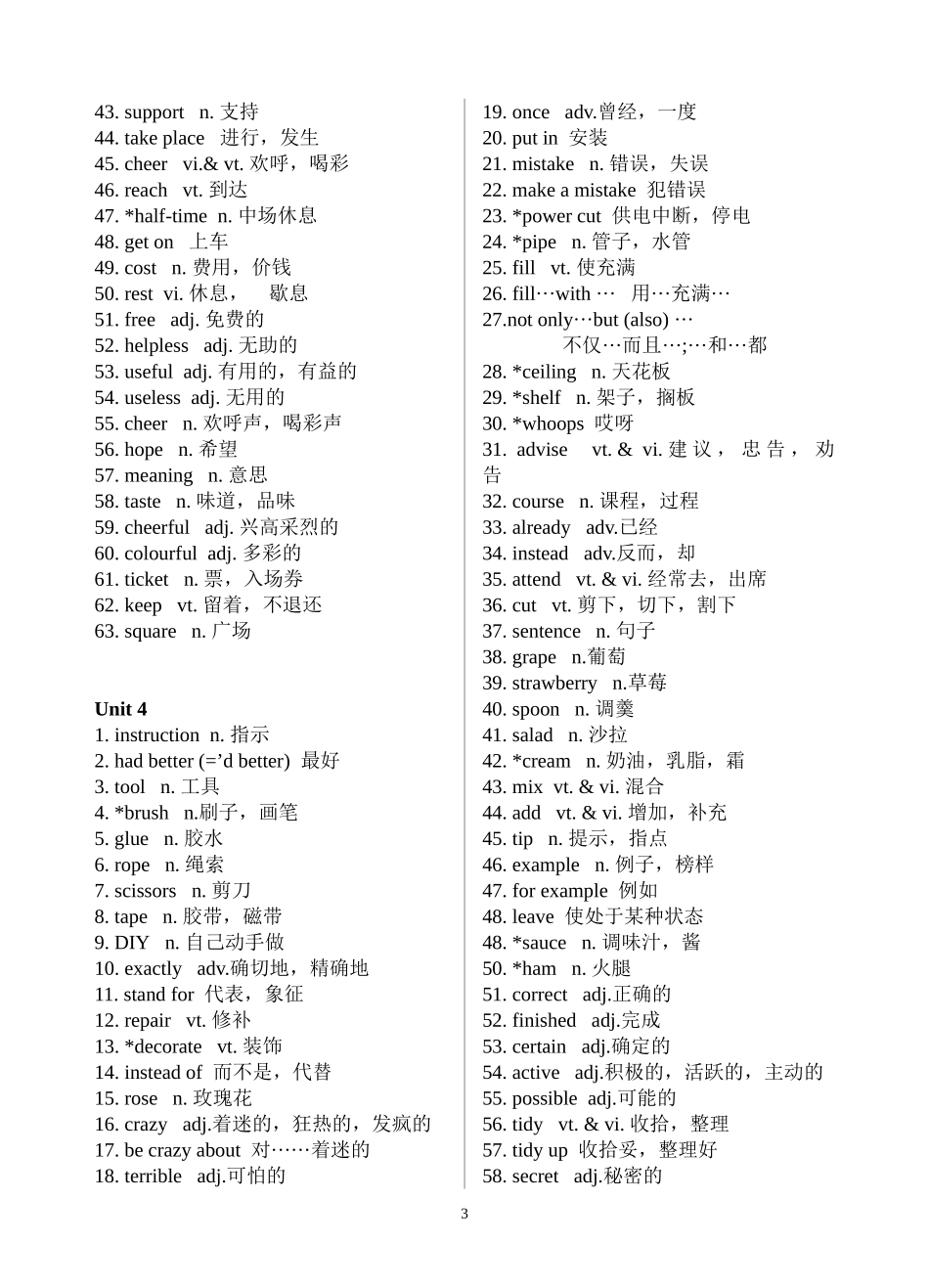 最新译林版英语八年级上册词汇表_第3页