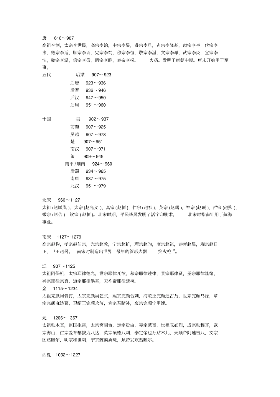 中国朝代排列顺序表归纳整理_第3页