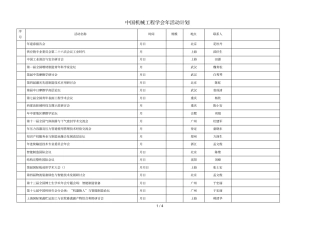 中国机械工程学会年活动计划