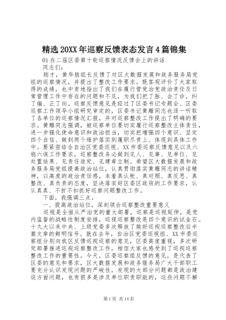 精选20XX年巡察反馈表态发言4篇锦集