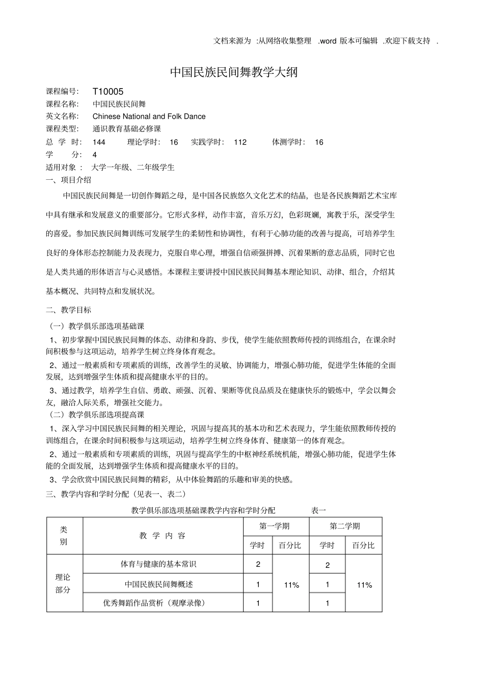 中国民族民间舞蹈教学大纲_第1页