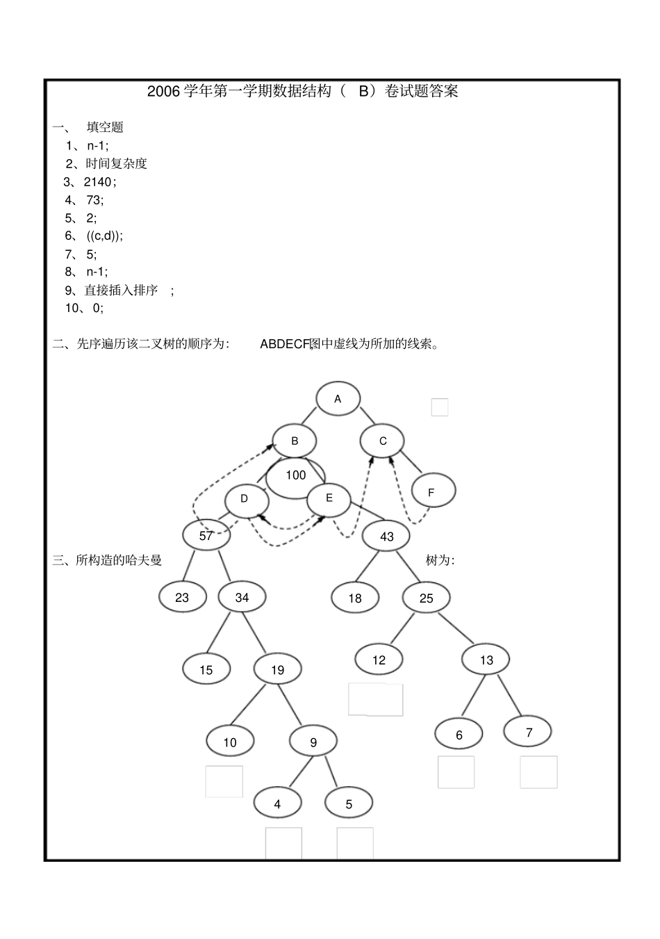 中国海洋大学007数据结构第1学期B卷+答案_第3页