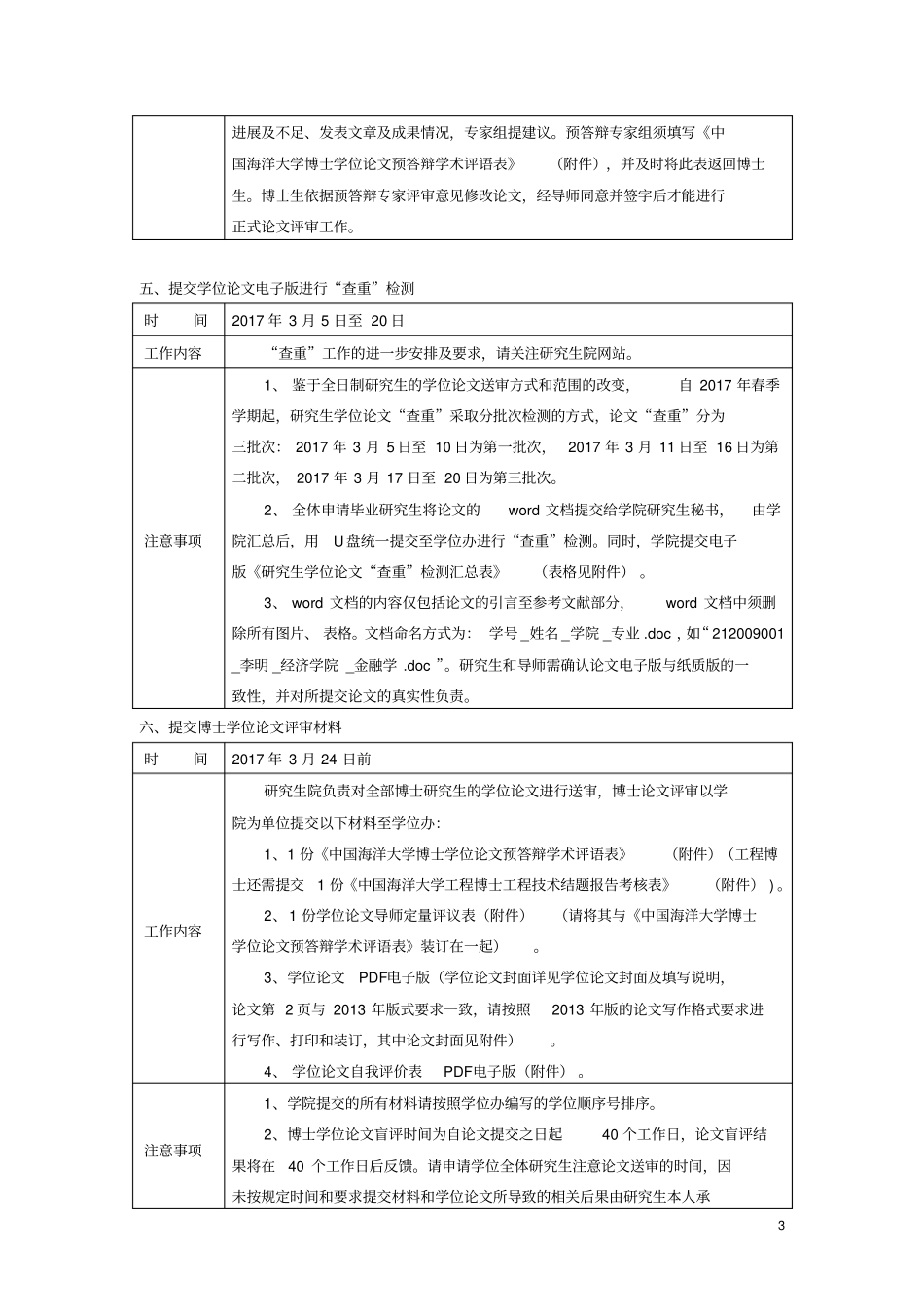 中国海洋大学2017年春季学位论文答辩及学位授予工作流程-全日制研究生分析_第3页