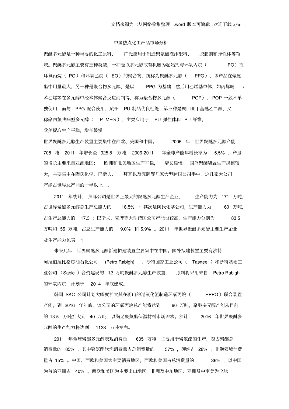 中国热点化工产品场分析_第1页