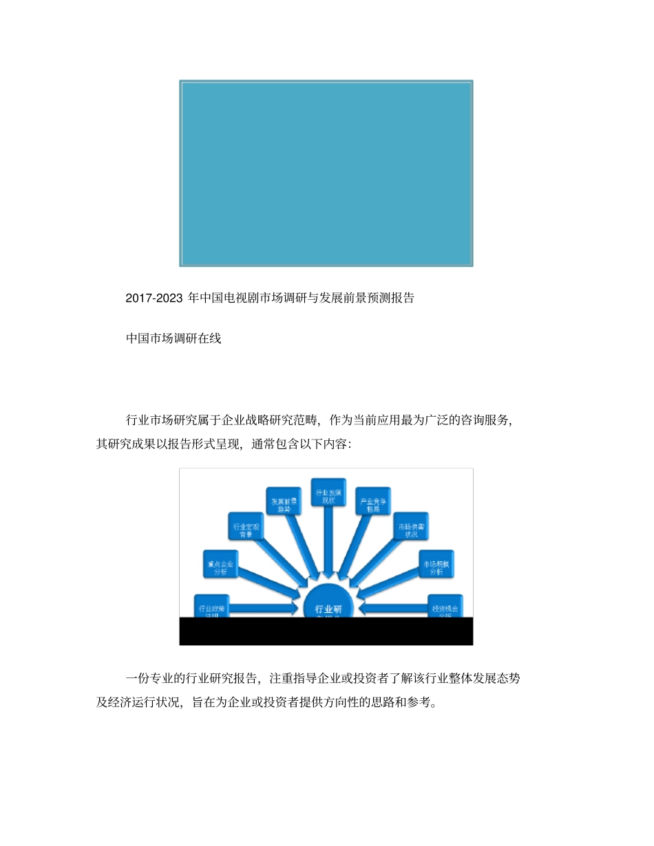 中国电视剧场调研报告_第1页
