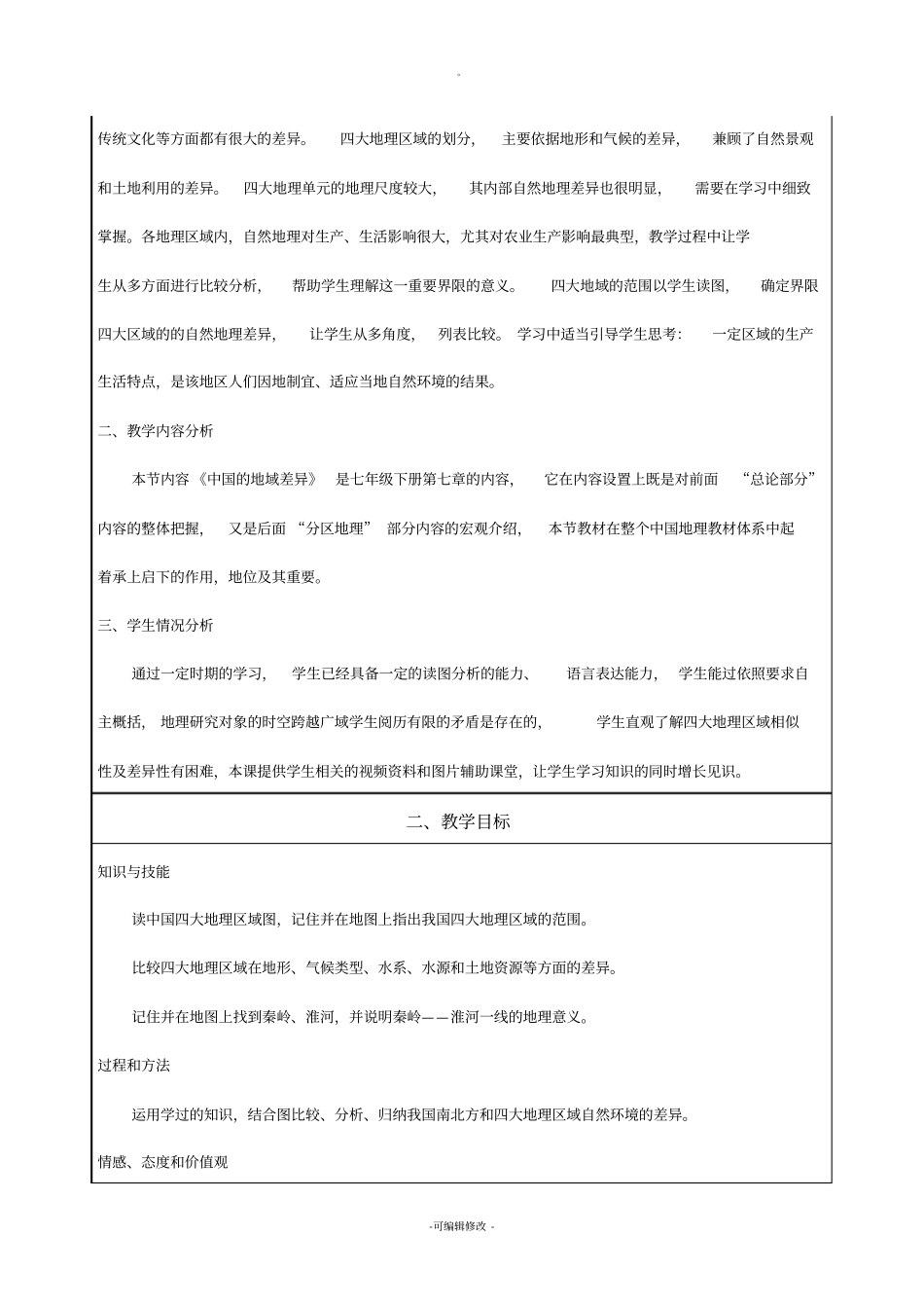 中国的地域差异教学设计_第2页
