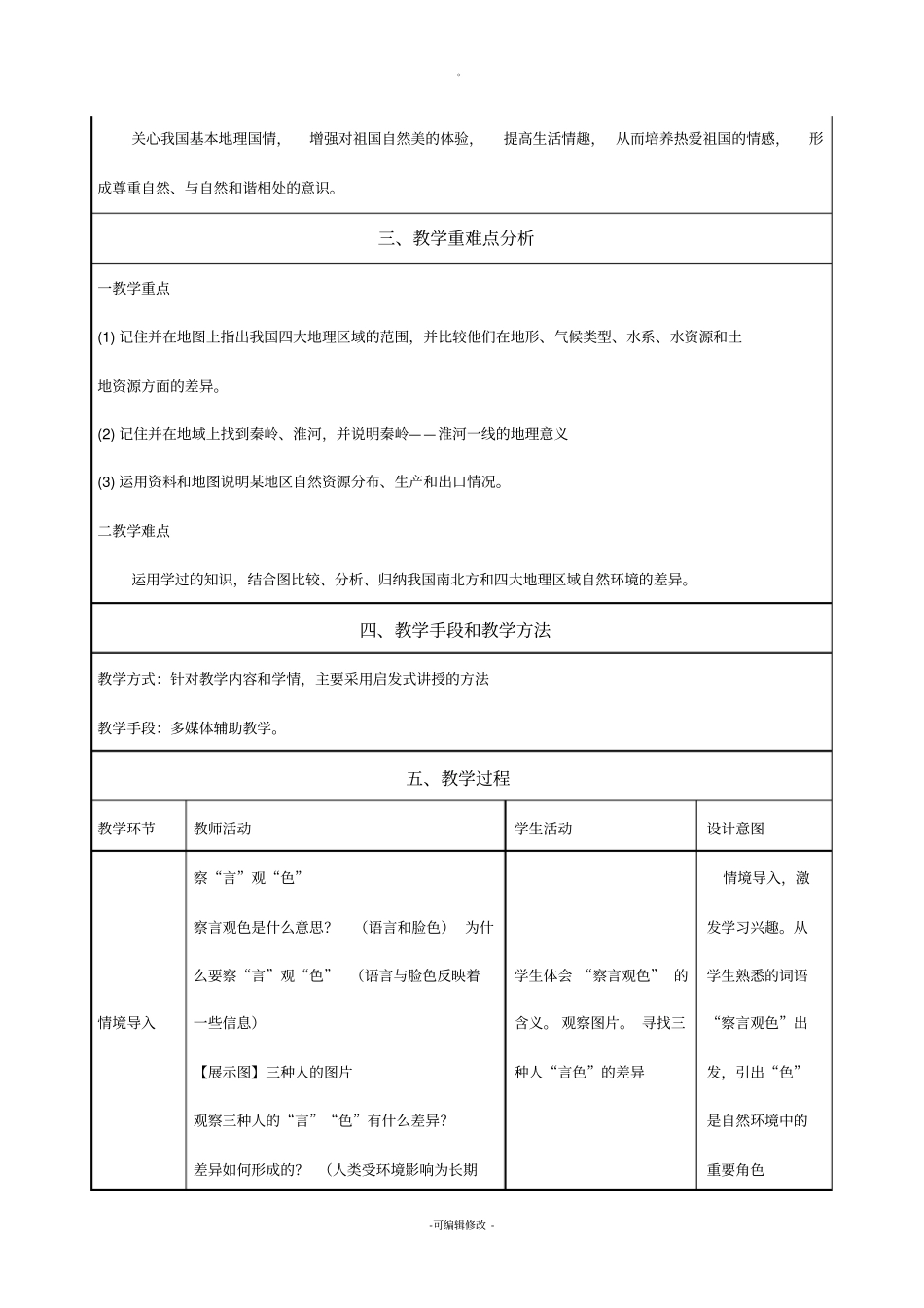 中国的地域差异教学设计_第3页