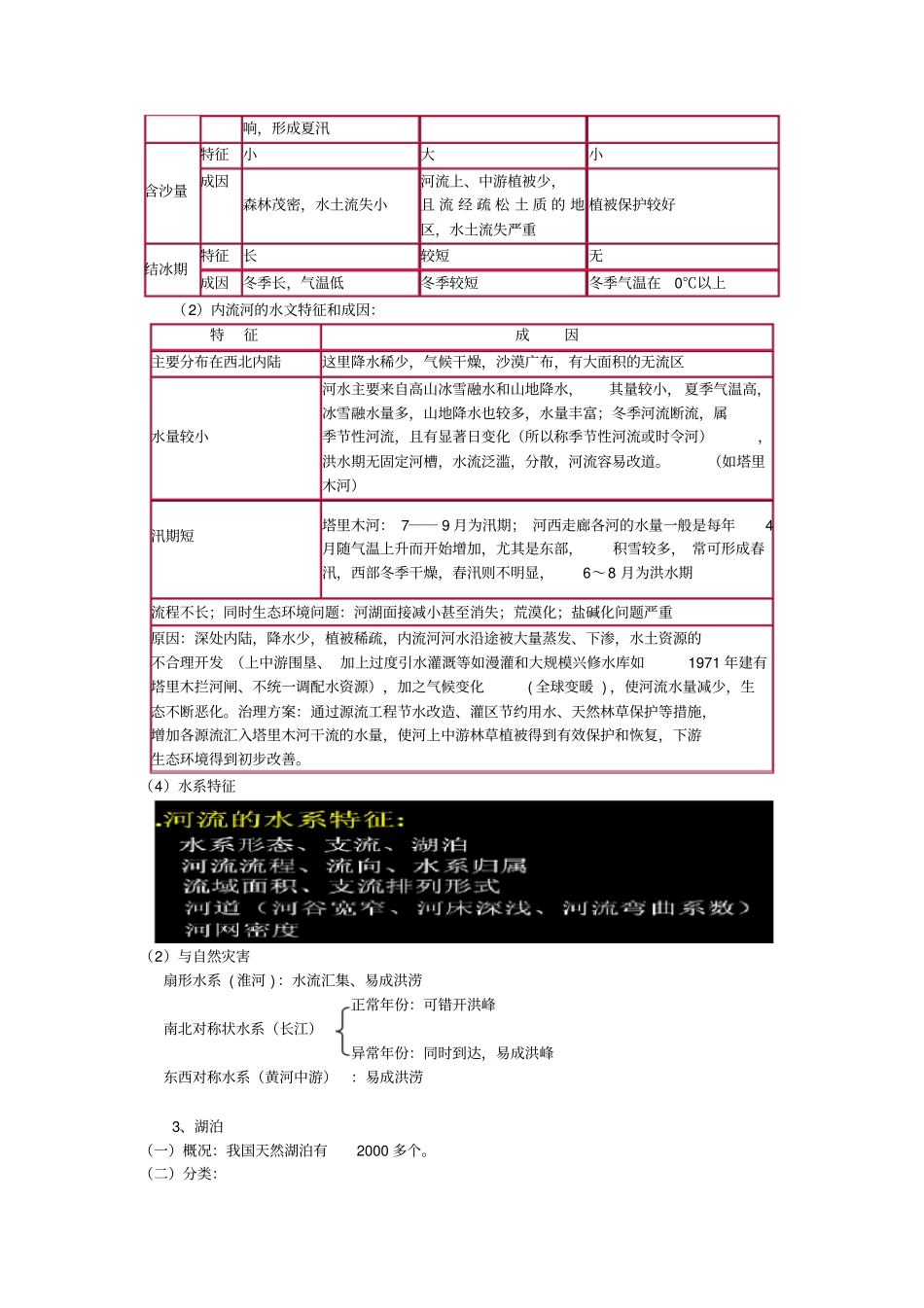 中国的河流和湖泊导学案_第3页