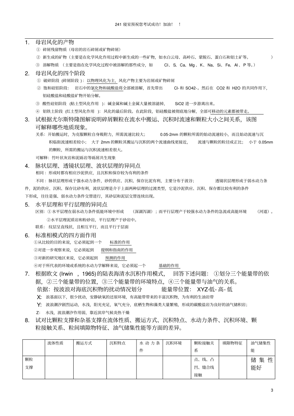 中国石油大学沉积岩石学复习题答案_第3页