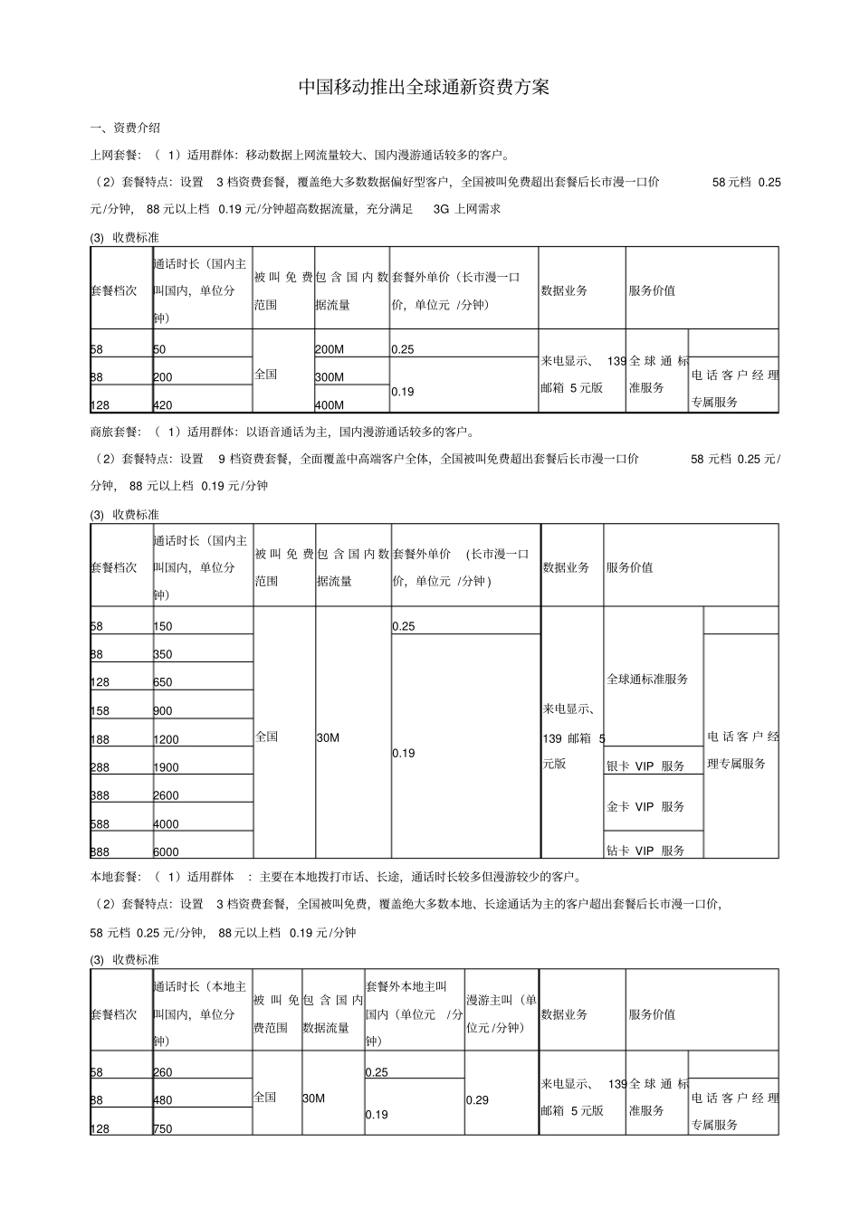 中国移动全球通新资费_第2页