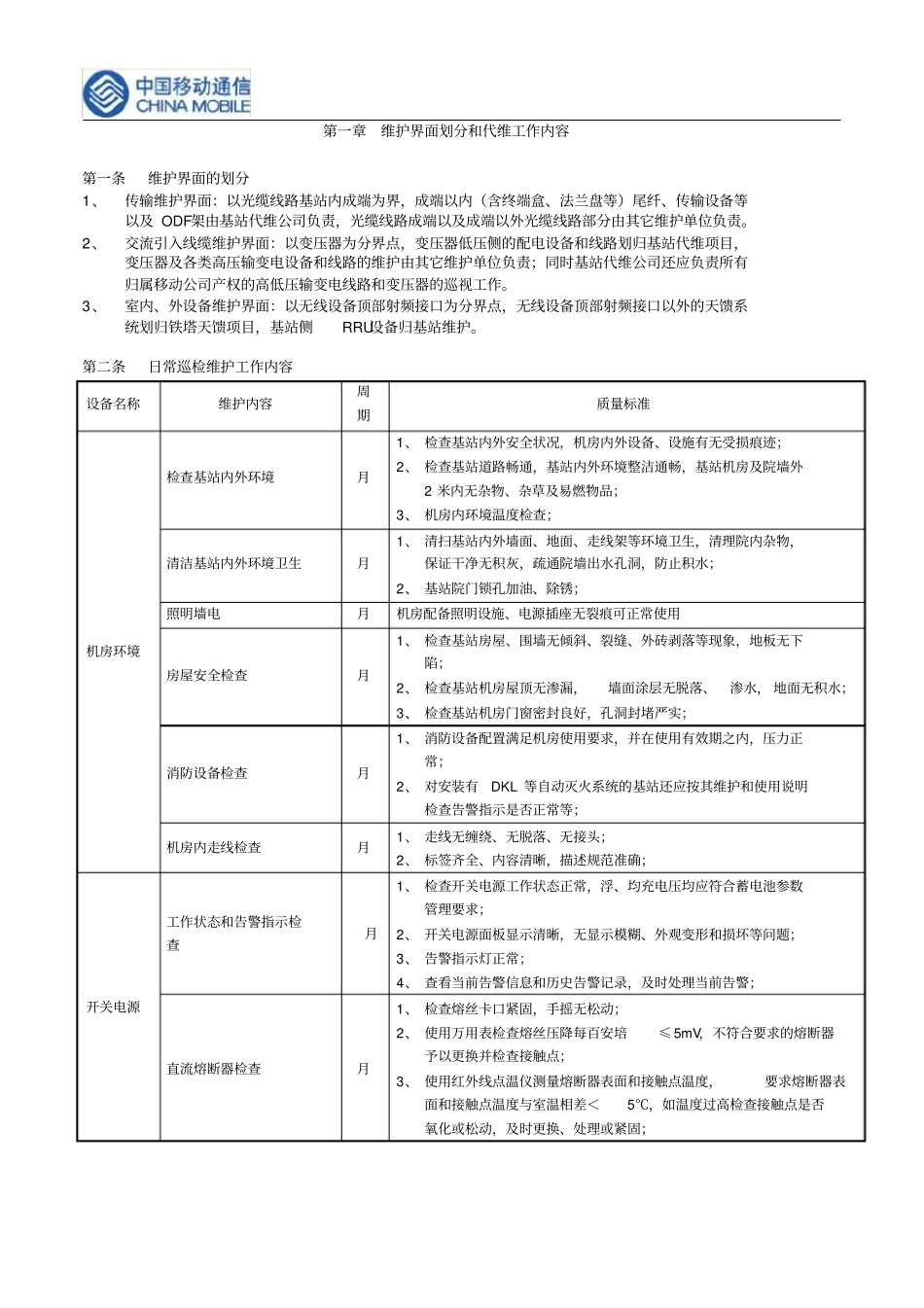 中国移动网络代维质量规范上海-基站及配套设备分册_第2页