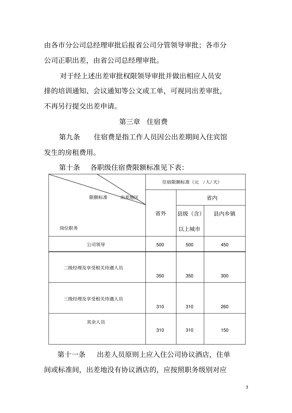 中国移动通信集团山西有限公司差旅费管理实施细则剖析_第3页
