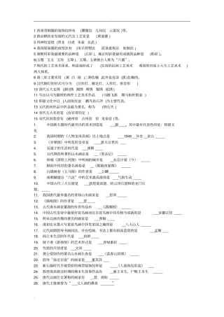 中国美术史填空题