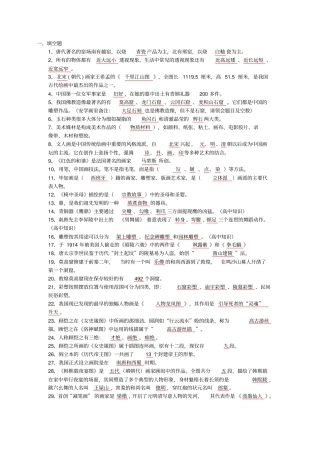 中国美术史填空题和外国史