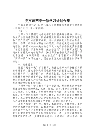 党支部两学一做学习计划合集