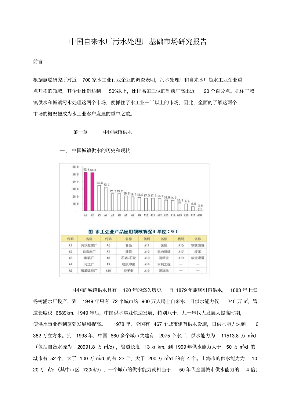 中国自来水厂污水处理厂基础场研究报告_第1页