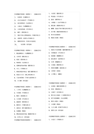 中国舞蹈家协会考级目录