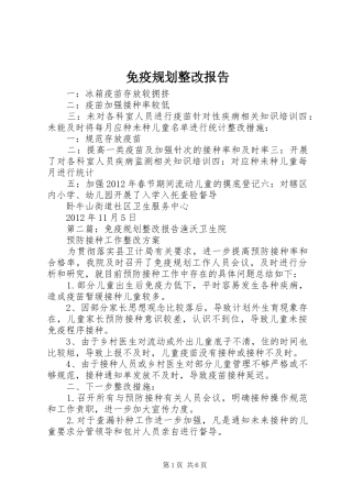 免疫规划整改报告