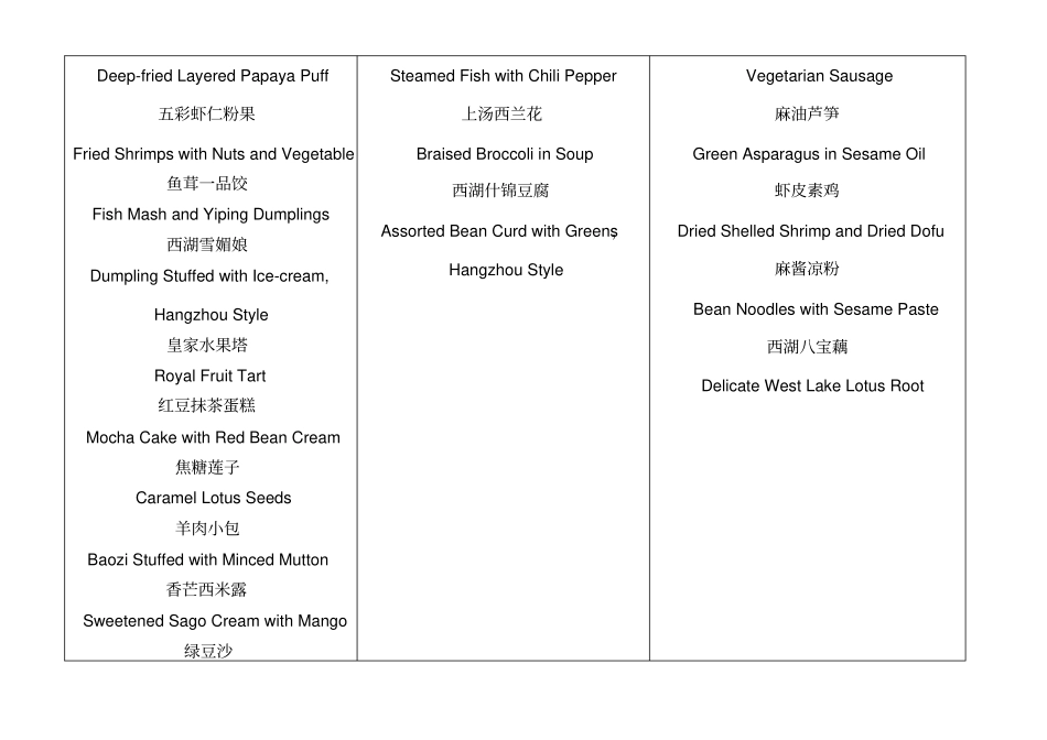 中国菜菜单中英对照翻译_第2页