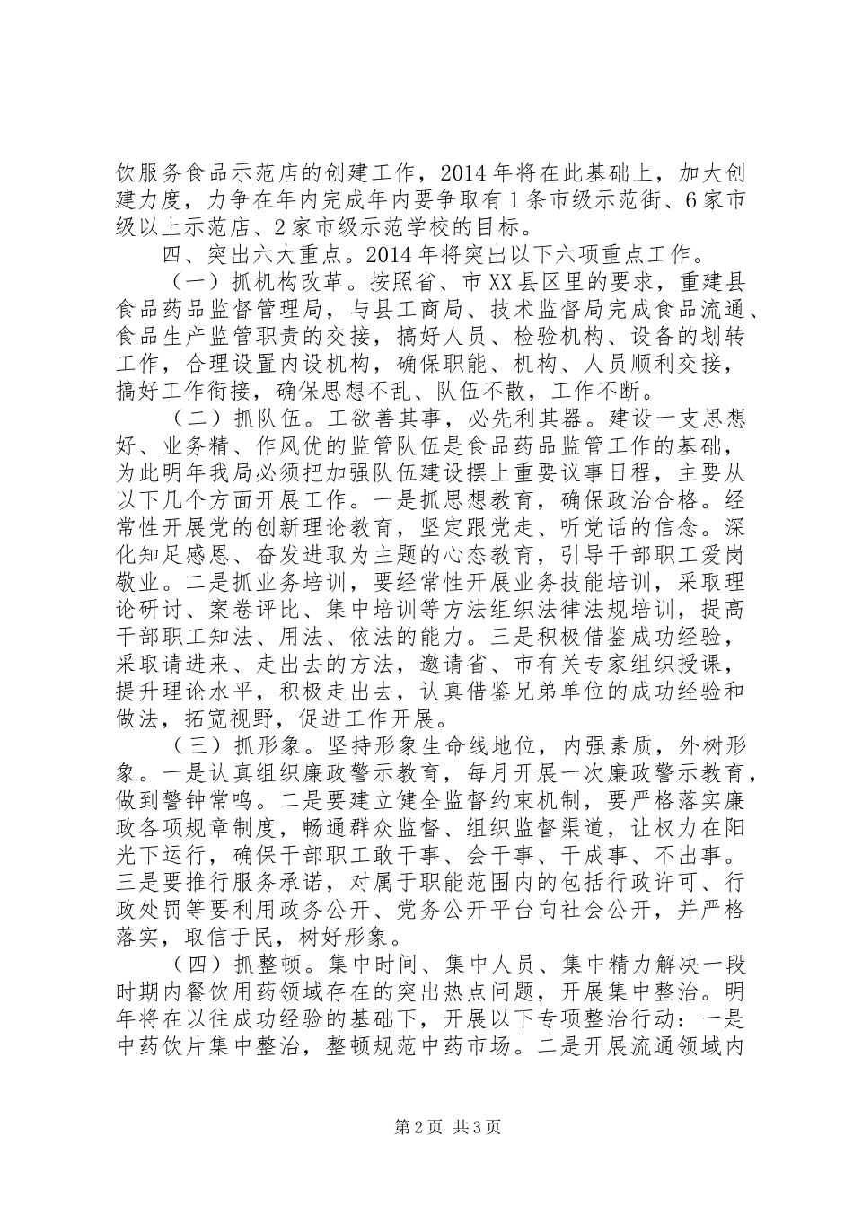 XX年度食品药品安全工作计划_第2页