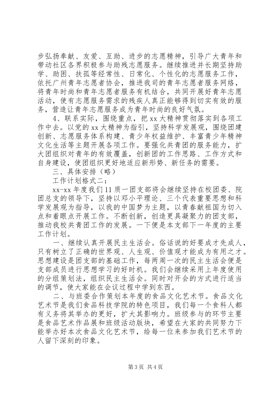 团支部工作计划格式_第3页