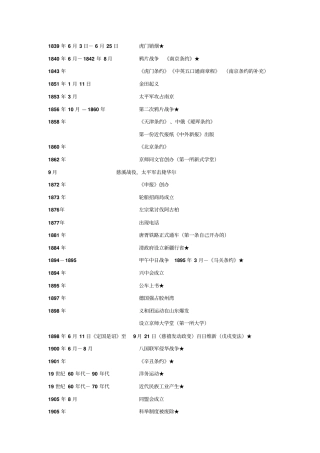 中国近代史大事年表初二上学期专用