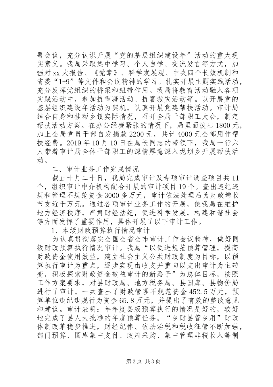 XX年度某市审计局年度工作总结及规划_第2页