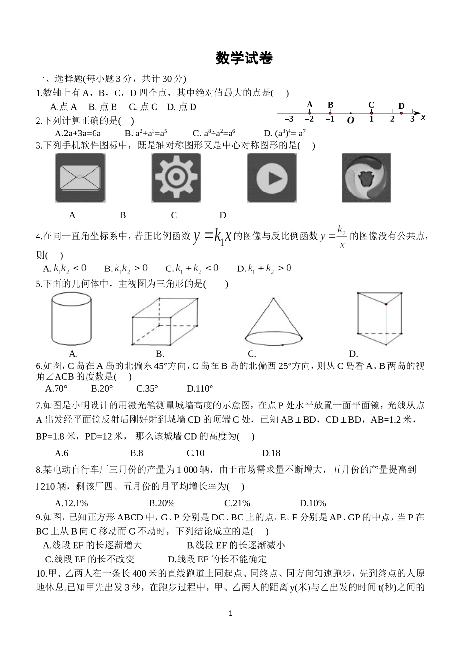 2015年6月12日数学密密密卷改(留)_第1页