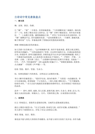 古诗词中常见意象盘点