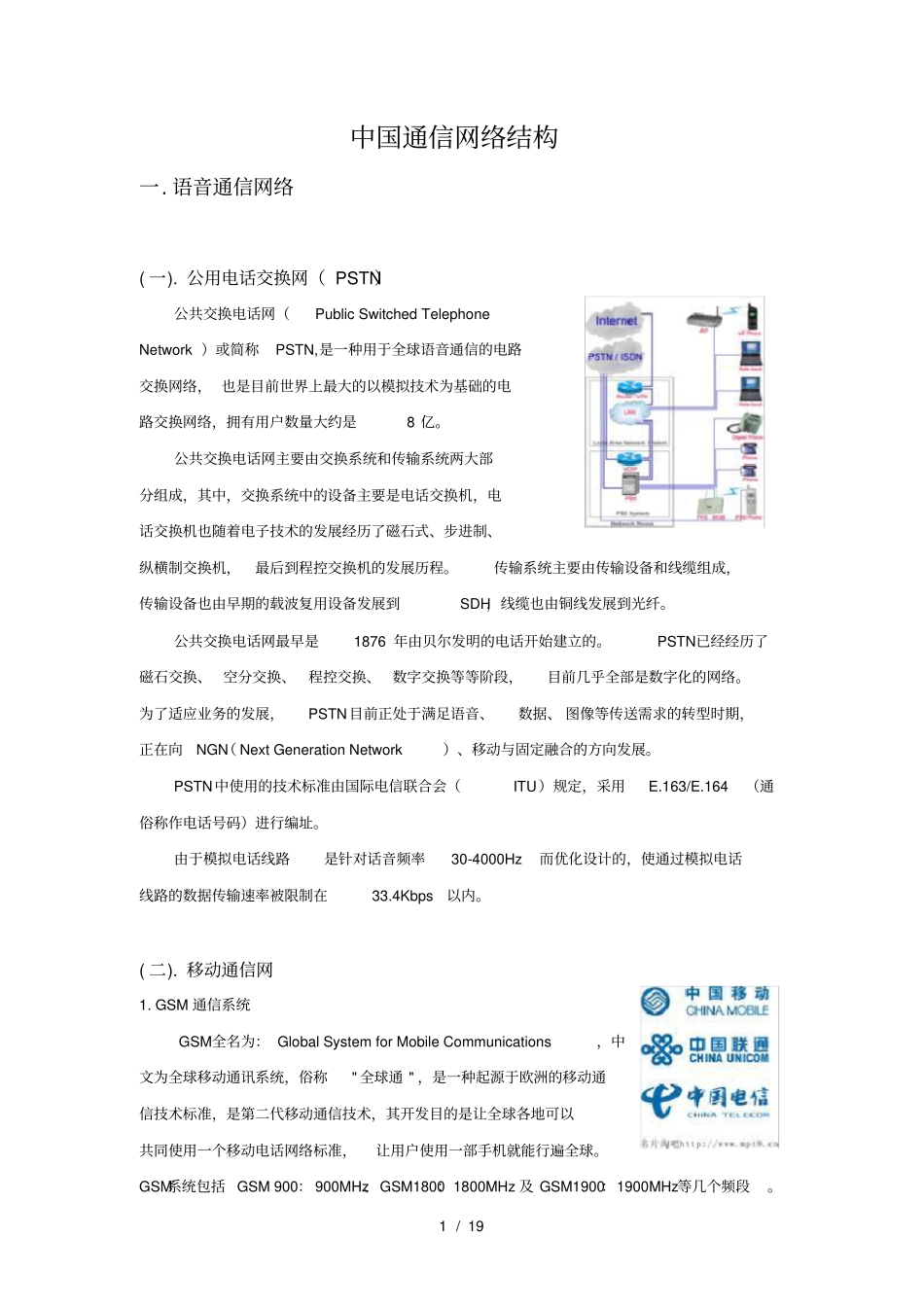 中国通信网络结构_第1页