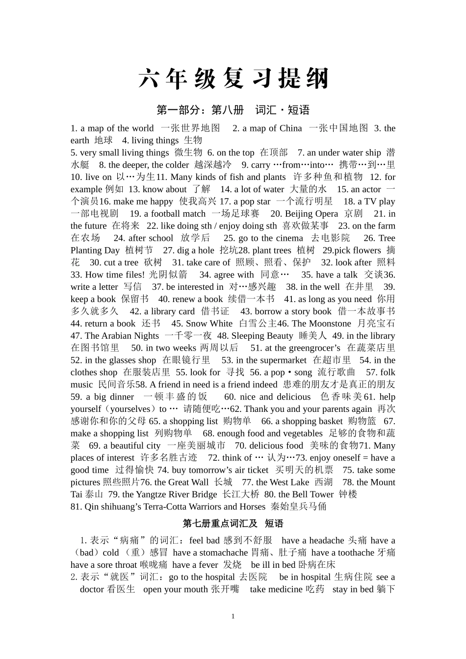 六年级复习提纲总汇_第1页