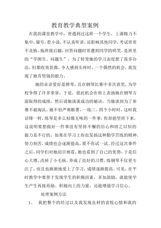 教育教学典型案例