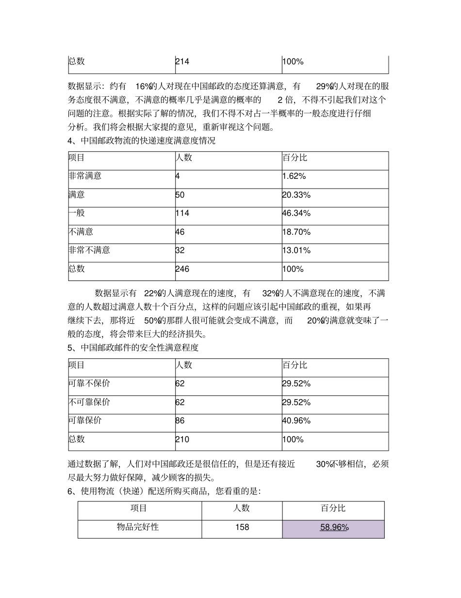 中国邮政的场调查报告_第3页