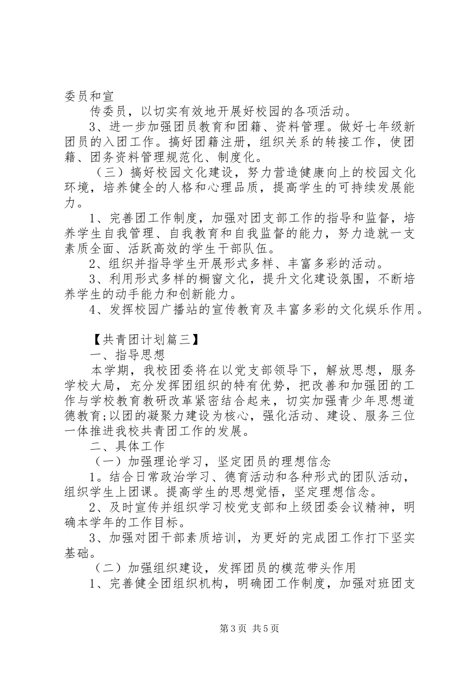 XX年共青团年度工作计划精选_第3页