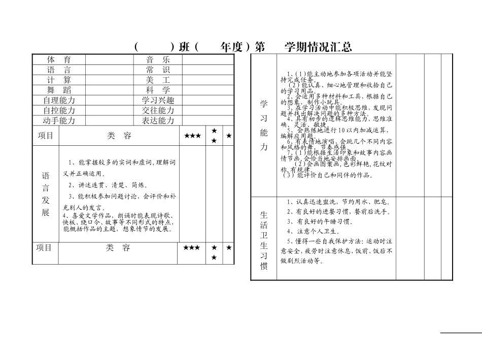 幼儿园成绩报告单[1]_第1页