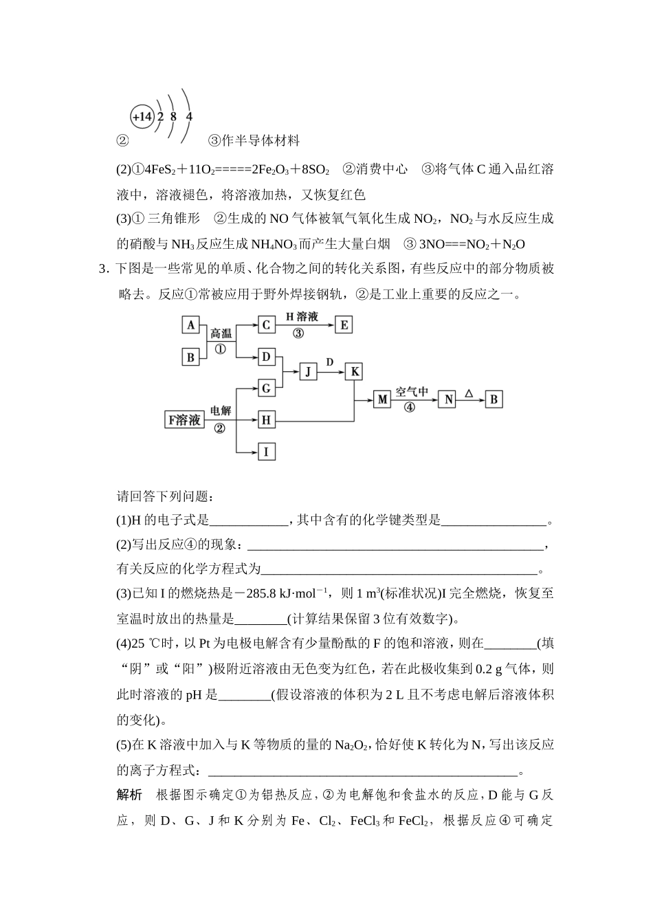 【创新设计】2015届高考一轮总复习配套文档（新课标）：热点回头专练4+以框图推断为背景的无机综合应用题（含答案解析）(1)_第3页