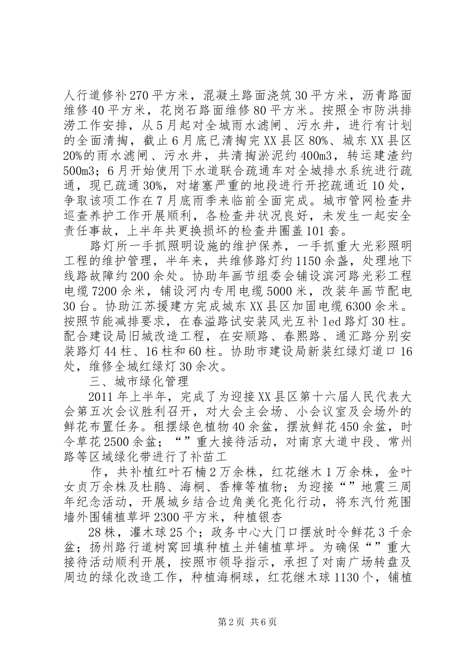 XX年上半年某市城管局工作总结及下半年工作计划_第2页