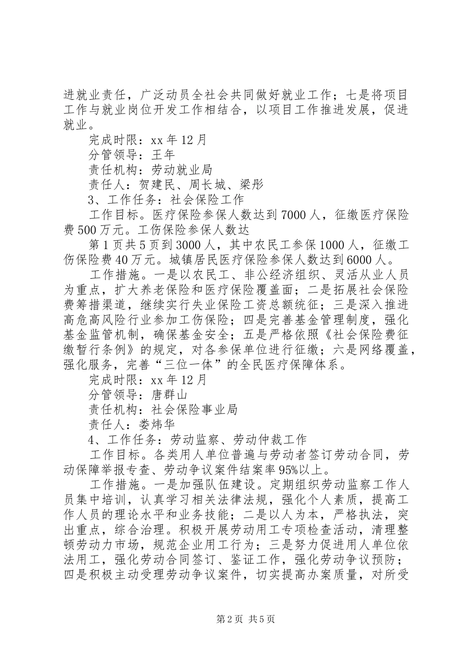 人事劳动和社会保障局工作计划与人事局年度学习计划[五篇模版]_1_第2页