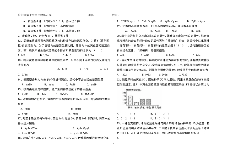 孟德尔豌豆杂交实验（二）_第2页