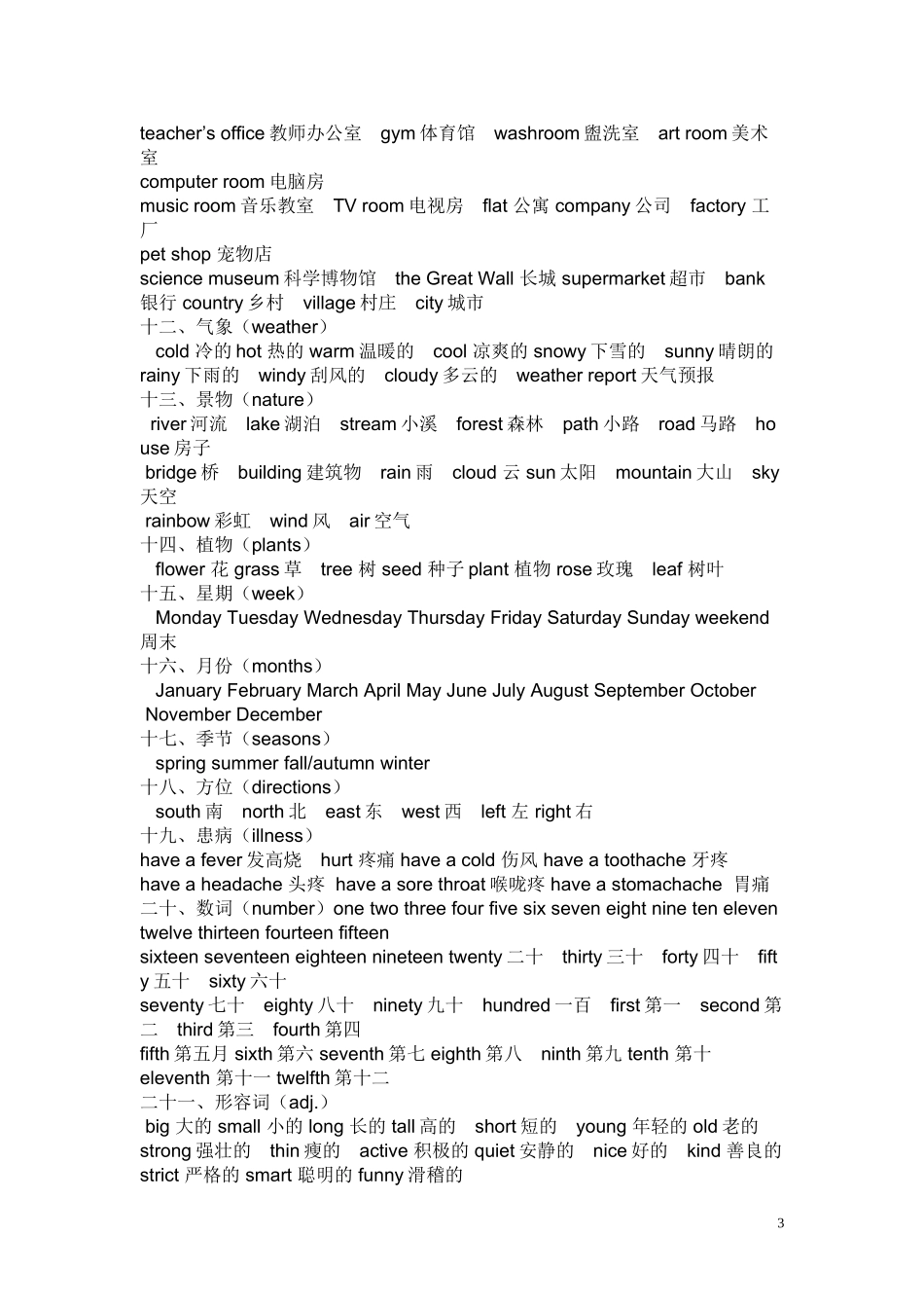 初中高频分类词汇_第3页