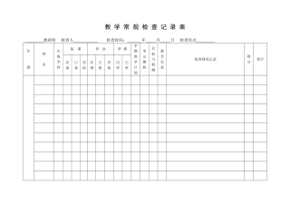 教学常规检查记录表